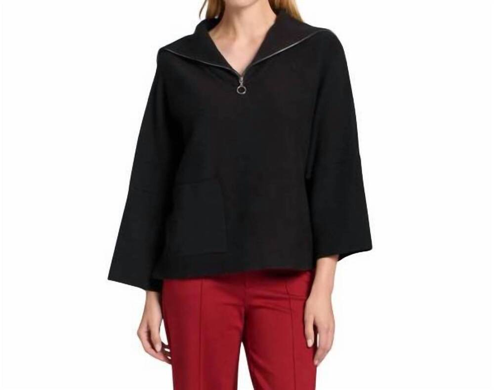 NEW APNY half zip pullover in black